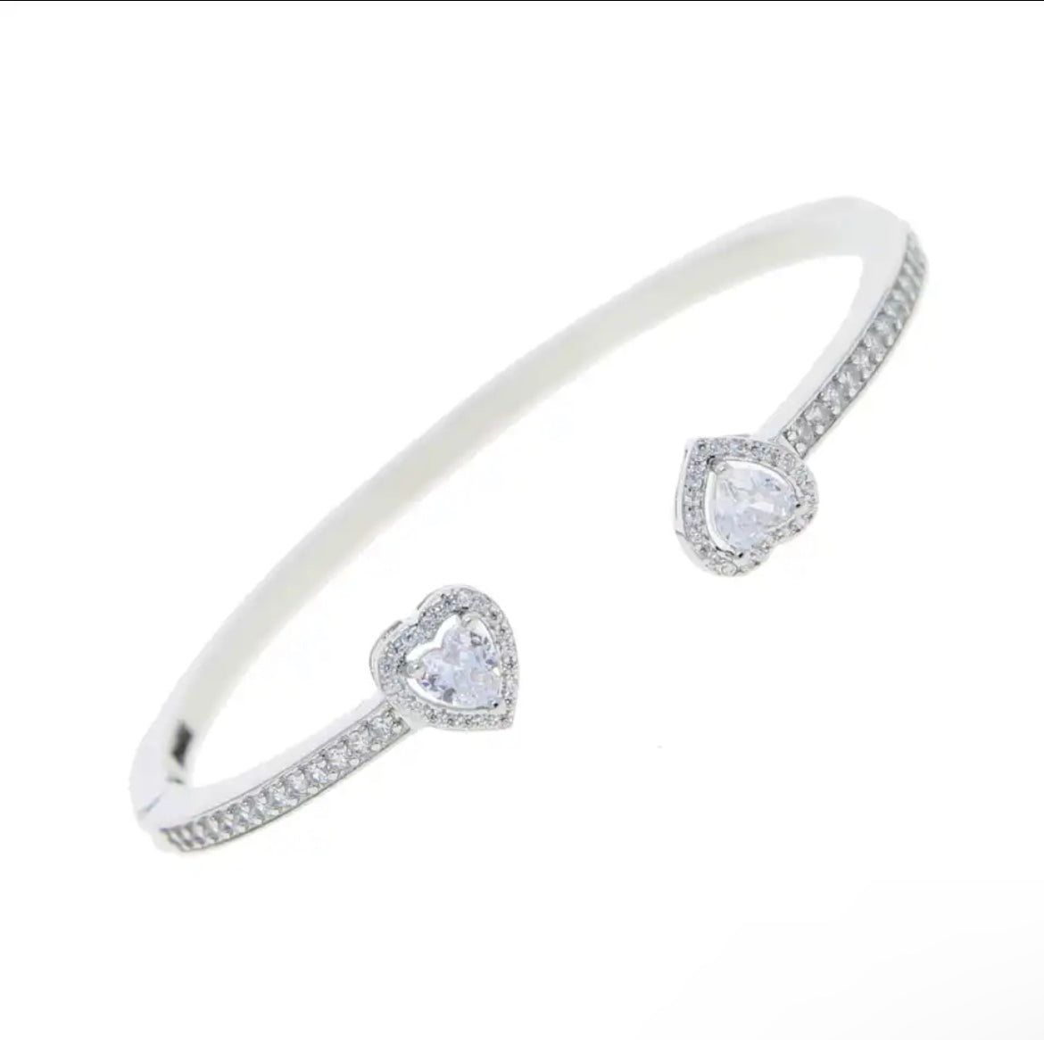 Heart Cuff Diamanté Bangle image 0