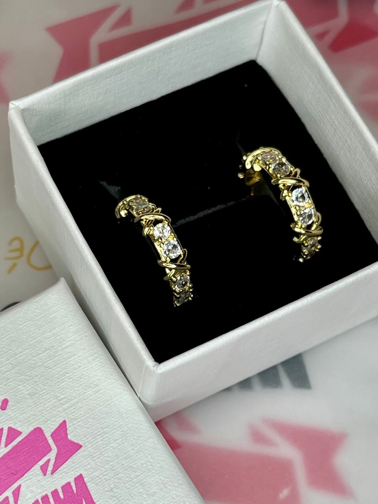 Gold Crescent Earrings image 0