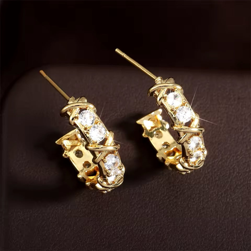 Gold Crescent Earrings image 7