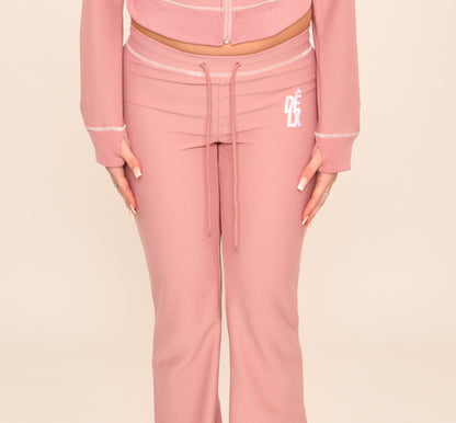 DÉLX Waffle Trousers In 'Dusty Pink' image 0