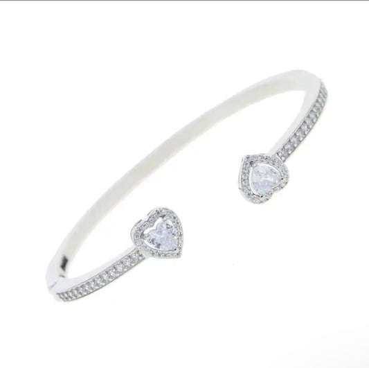 Heart Cuff Diamanté Bangle image 0