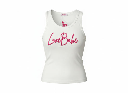 Luxe Babe Logo Cotton Embroidered Tank Top (PRE-ORDER)