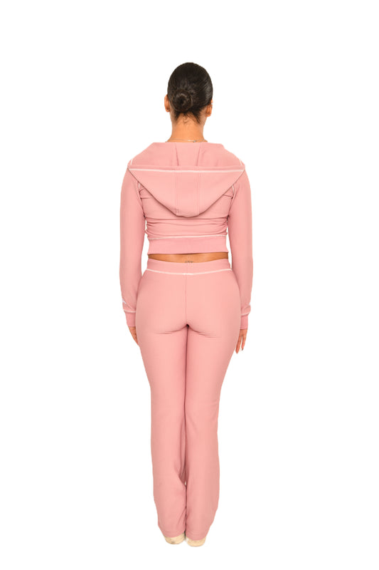DÉLX Waffle Knit Co-ord In 'Dusty Pink' image 3