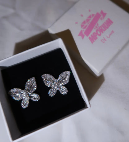 Diamanté Butterfly Earrings image 1