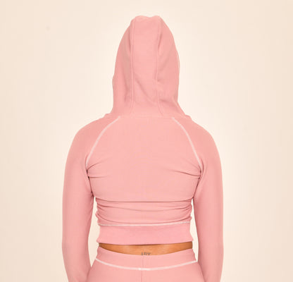 DÉLX Waffle Top In 'Dusty Pink' image 2