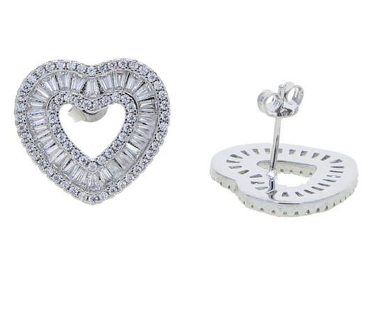 Diamanté Heart Earrings image 0